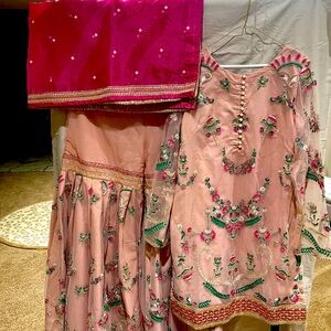 Charming Pink Embroidered Kids Dress by [Brand]